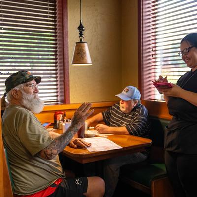 People ordering food.