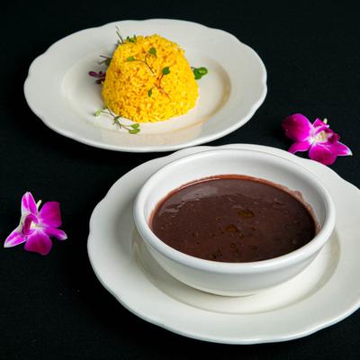 Rice and beans dip.