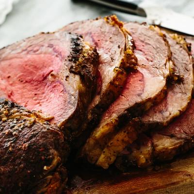 Sliced roast beef.