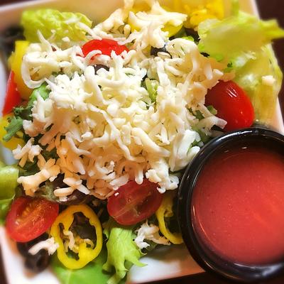 A closeup on a salad.