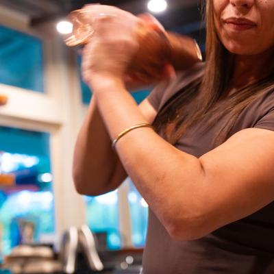 Bartender shaking a cocktail.