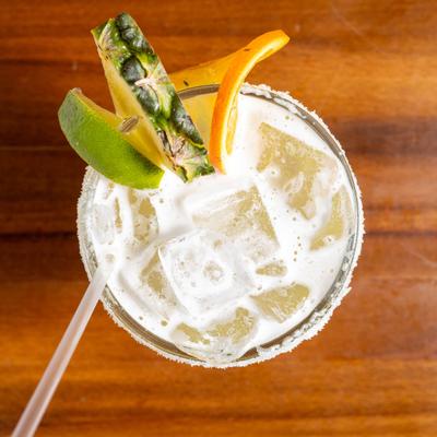 Margarita cocktail, top view.