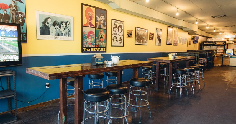 Interior, tall tables and chairs