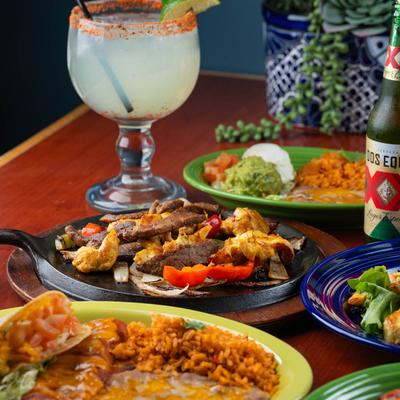 Various food and drinks.