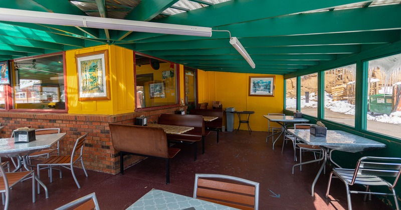 Interior, tables ready for guests