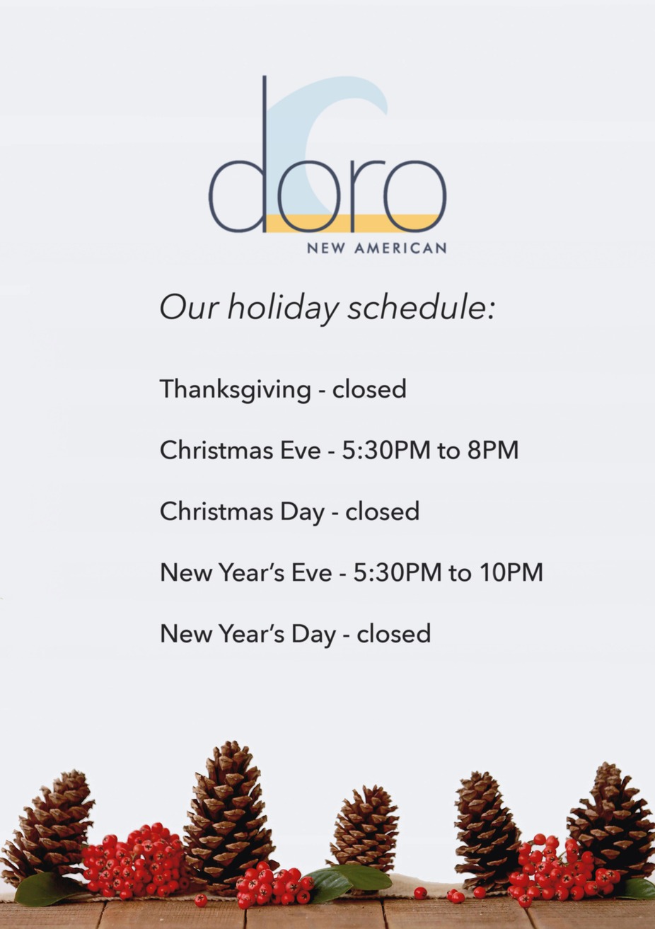 Doro's 2024 Holiday Season Schedule event photo