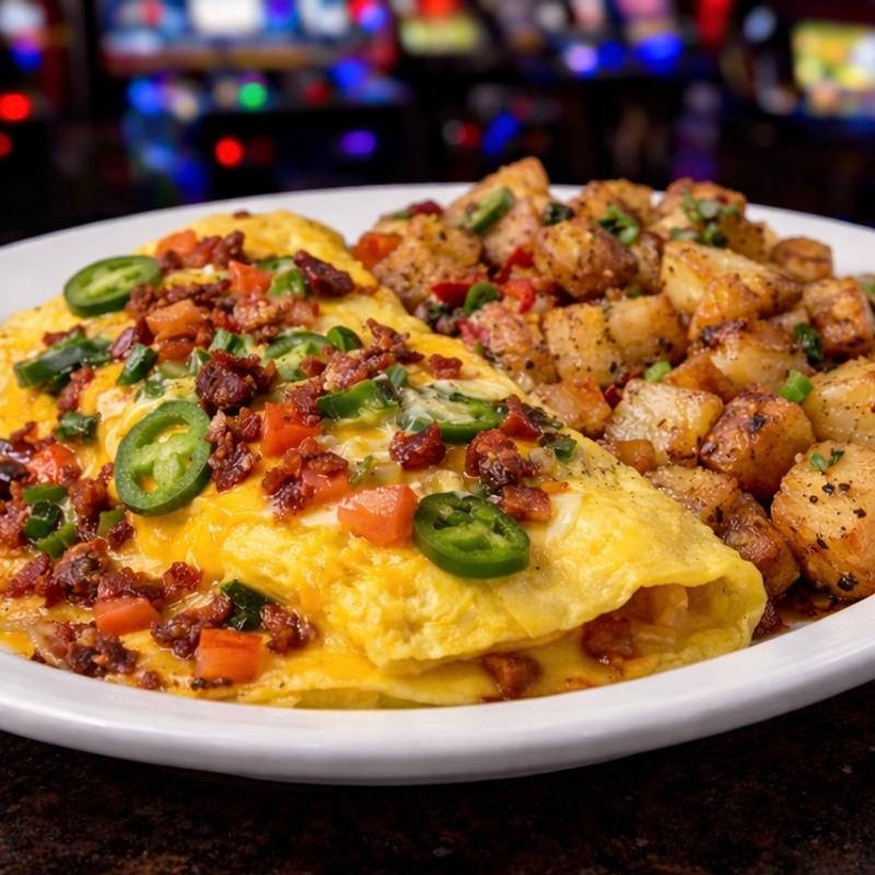 Spicy bacon omelet photo