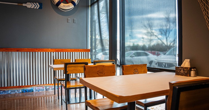 Dining tables by the window