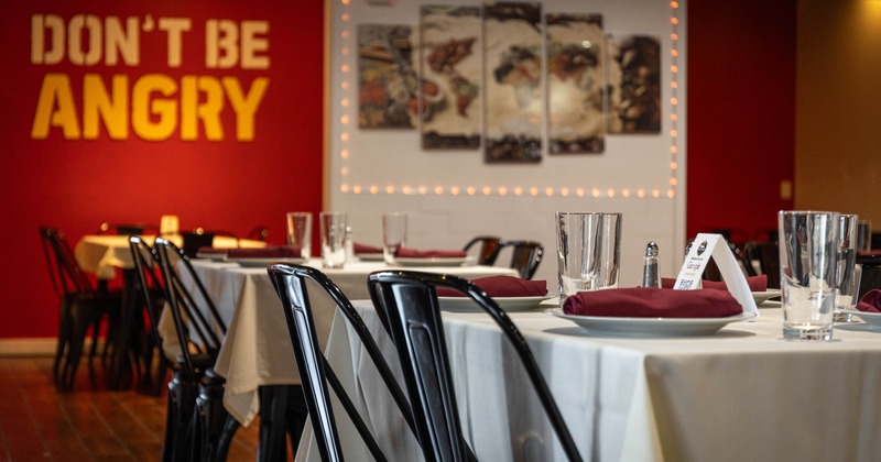 Fully set dining tables