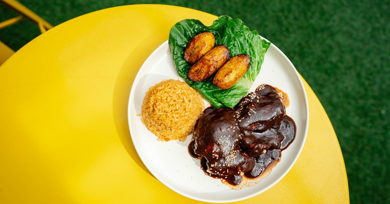 Mole Poblano with rice