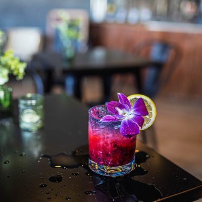 A served Fresh Blueberry Match.