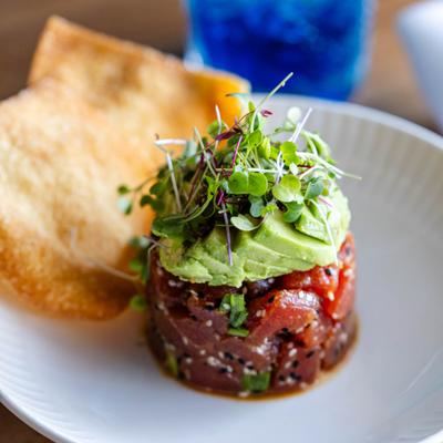 Tuna tartare, close up.