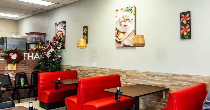 Interior, dining booths