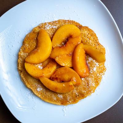Peach pancake.