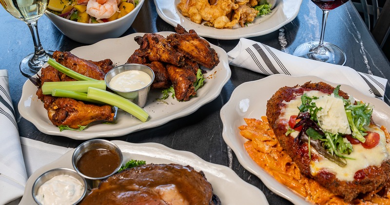 Assortment of dishes served on the table