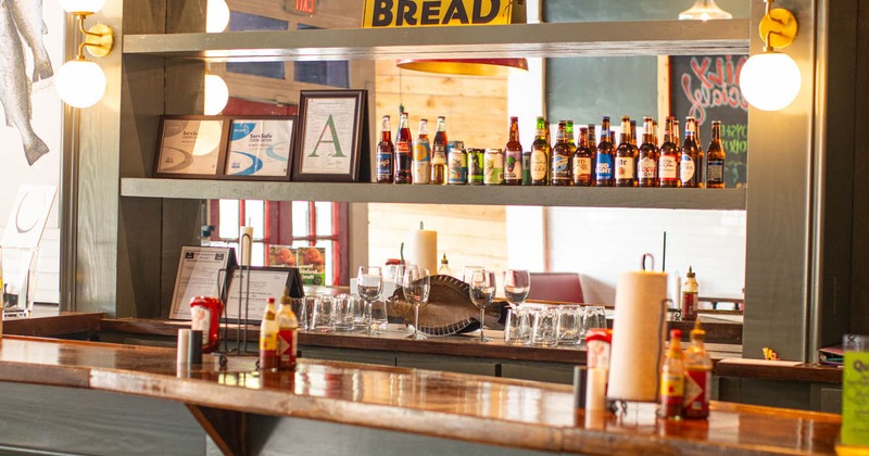 A bar food table