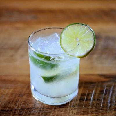 Caipirinha cocktail with lime.