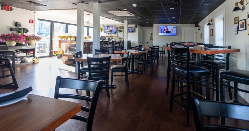 Interior, tables with chairs