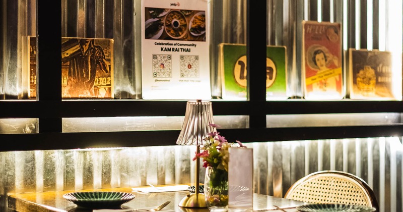 Interior, table ready for guests