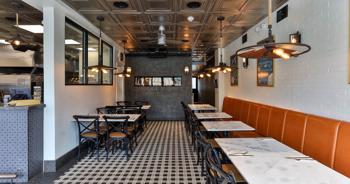 Interior, dining area with tables and chairs