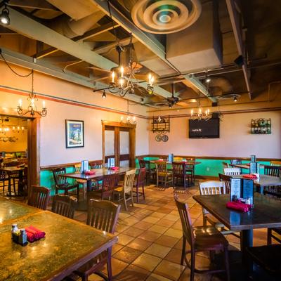 Restaurant interior, tables ready for guests