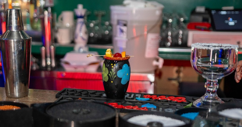 Cocktail in a clay cup