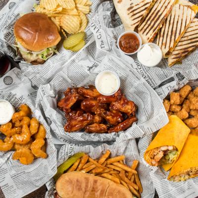 Various food on the table.