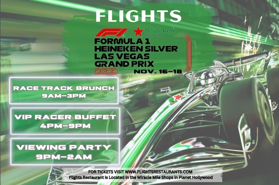 F1 Las Vegas at Flights Restaurant Miracle Mile Shops @ Planet Hollywood Resort event photo