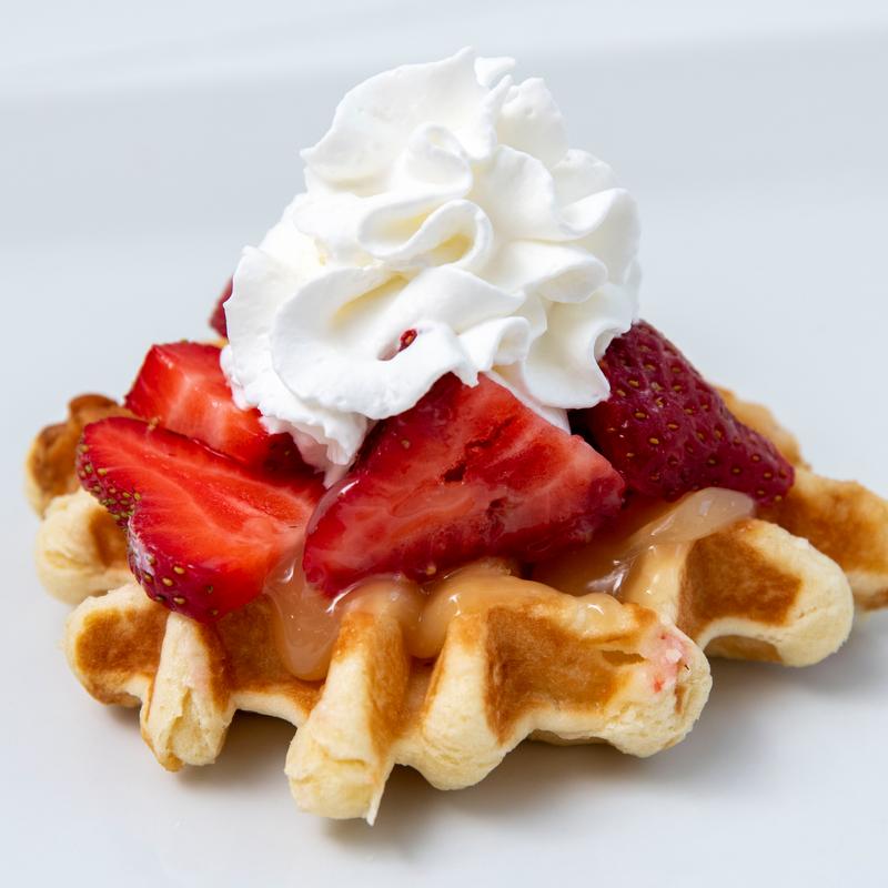 Liège Waffle with Lemon Curd, Strawberries and Whipped Cream photo