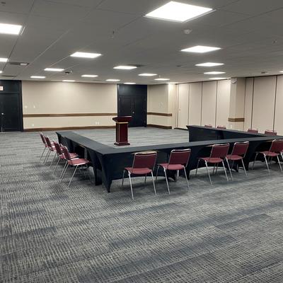 A large hall for meetings and presentations.