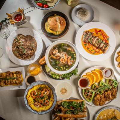 Several different dishes.