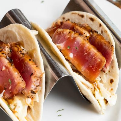 Blackened tuna tacos.