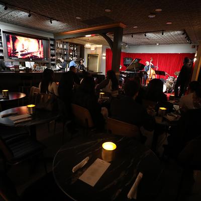 A live music performance at the restaurant.