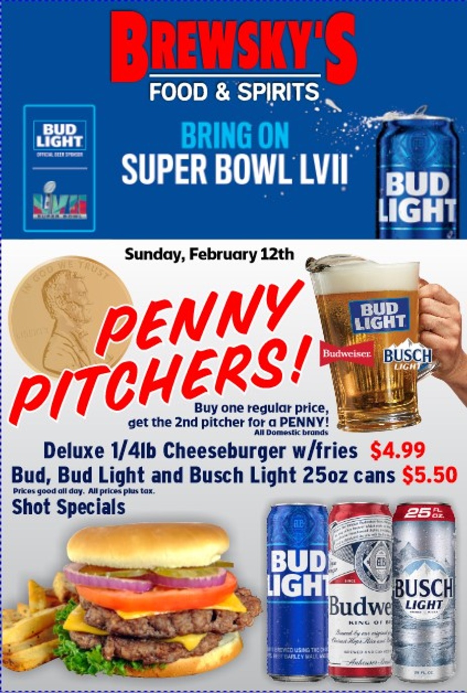 PENNY PITCHERS at Brewsky's for SUPER SUNDAY!! event photo