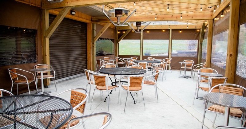 Patio, tables and seating