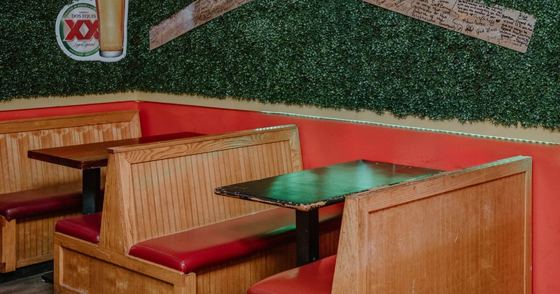 Interior, main seating space, booths