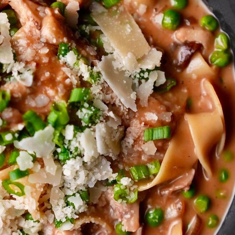 Pappardelle | Duck Confit | Shiitake | Summer Peas photo