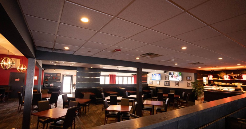 Interior, wide view of the dining area