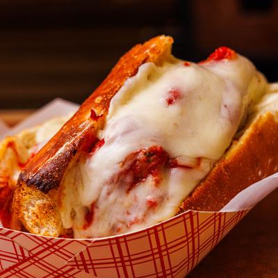 Meatball sub sandwich.