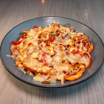 Fajita bowl with chicken.