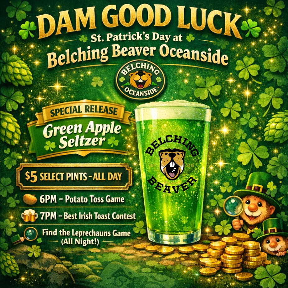 🍀 GET LUCKY AT BELCHING BEAVER OCEANSIDE 🍀 event photo