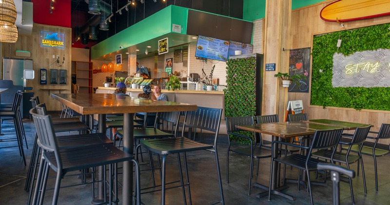 Interior, seating area, bar