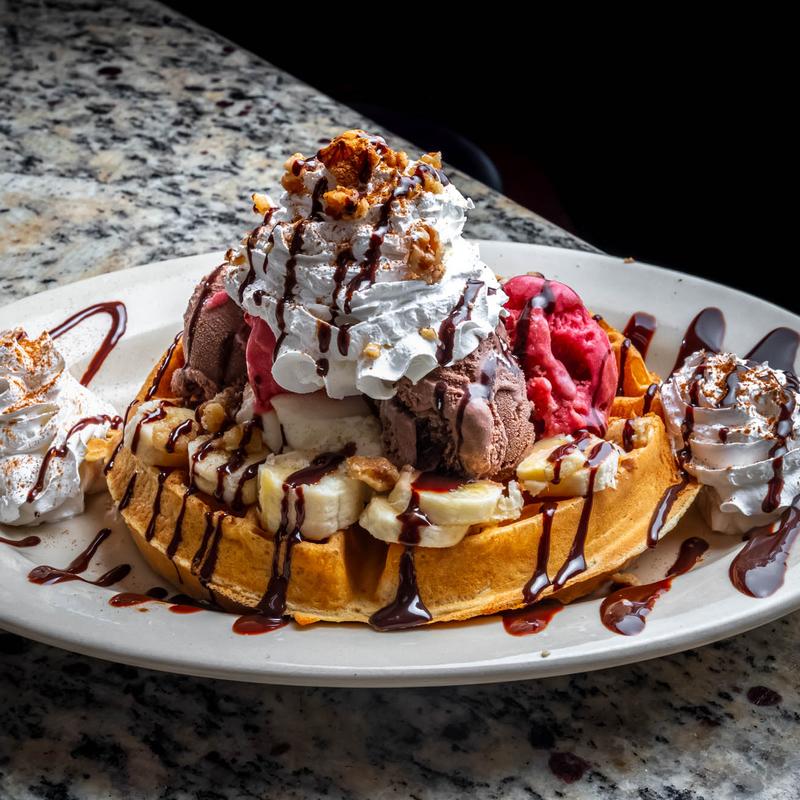 menu item 2 of 13, Belgian Waffle Sundae