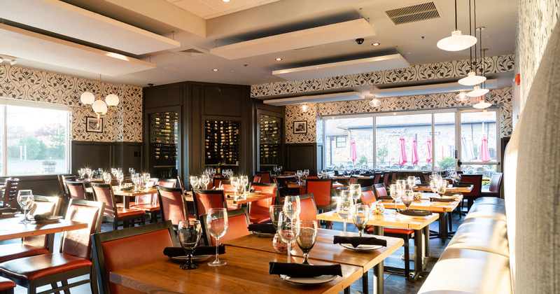 Interior, tables lined up