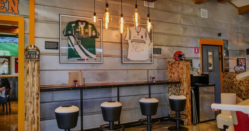 Interior, high seating chairs