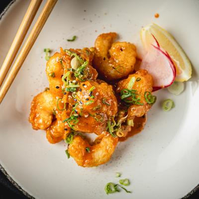 Dynamite Shrimp, top view.