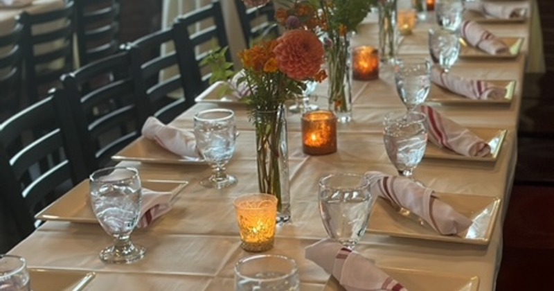 Nicely set dining table, close up