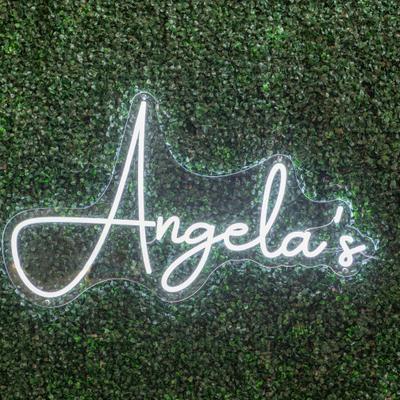 Neon light restaurant sign.