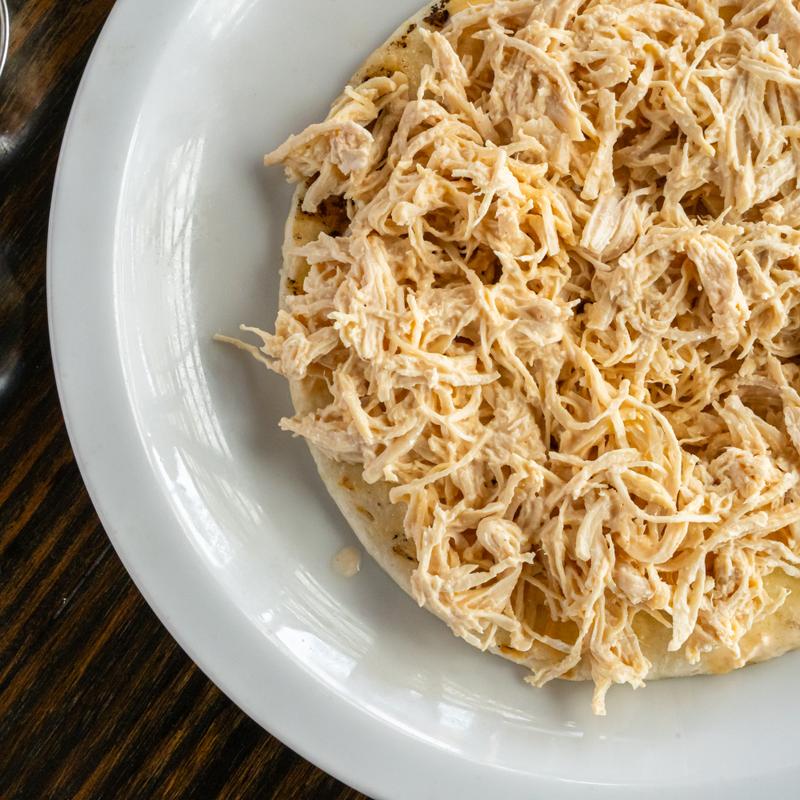 Arepa Pollo Desmechado Encima photo