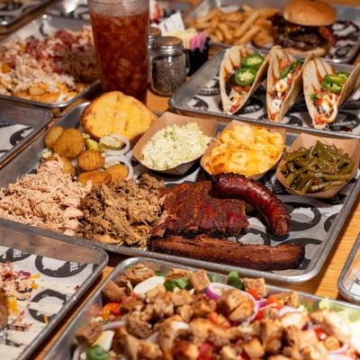 Various food on the table.